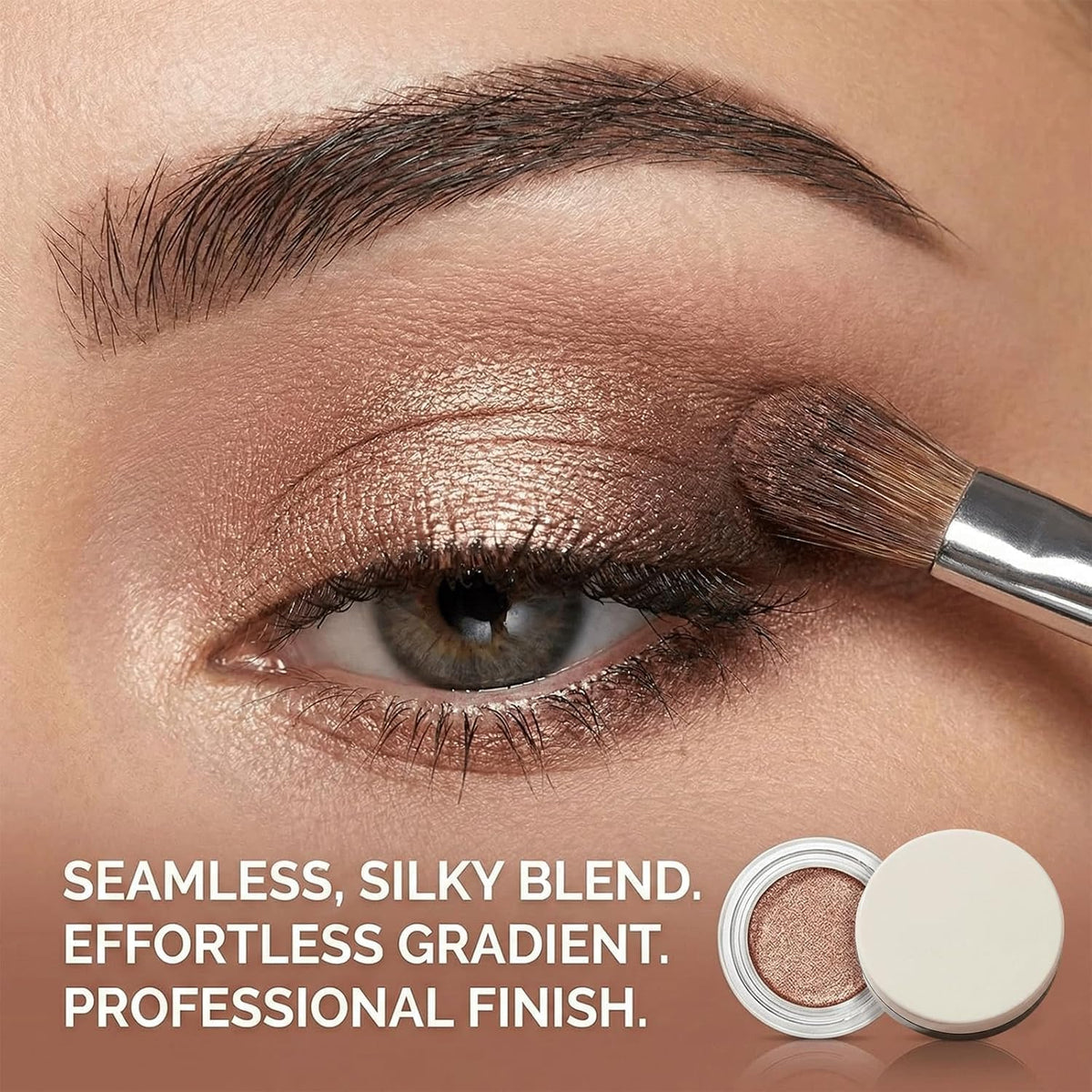 Swatch demonstrates wet-use eyeliner for crisp, defined lines.