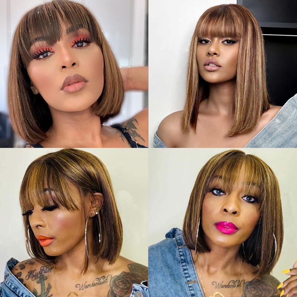 Rebasar bangs-length adjustable bob wig designed for a flattering fringe fit.