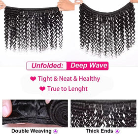 Rebasar deep wave bundles 18-inch weft for dramatic curls and everyday wear