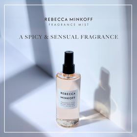 Rebecca Minkoff body spray heart notes of tobacco and jasmine add warmth.