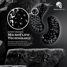 Rebel Ritual MicroFlow hydrogel close-up highlighting smooth cooling surface.