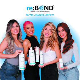 RE:BOND color-treated hair care in action supports vibrant, resilient strands