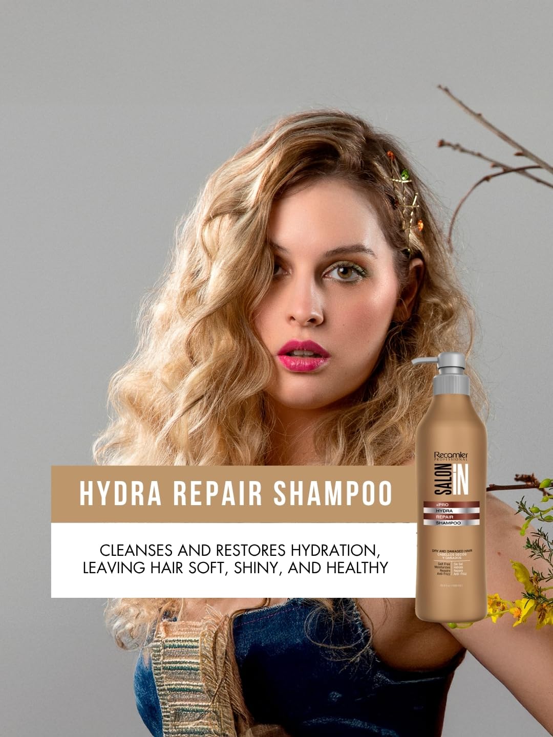 Recamier Hydra Repair Shampoo pump top for easy daily use and controlled dispense