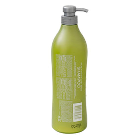 RECAMIER PRO Keratin Ultra Force Shampoo label closeup—argan oil nourishment for healthy shine.