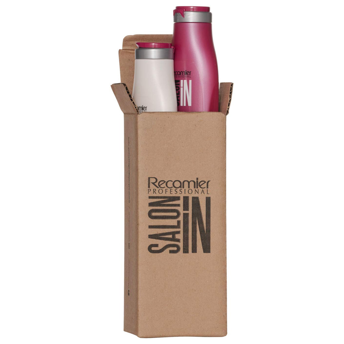 Recamier Salon In Liss Control conditioner bottle close-up for detangled, hydrated strands.