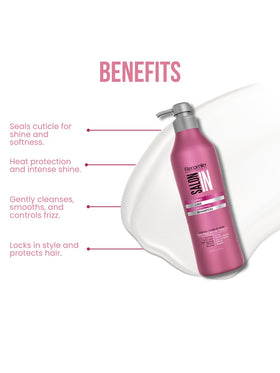RECAMIER Salon In Liss Control Shampoo foam closeup showcases creamy lather