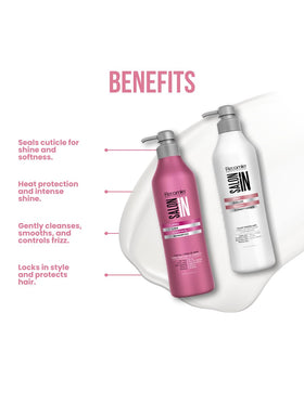 Recamier Salon In lychee scent haircare label conveys refreshing fragrance.