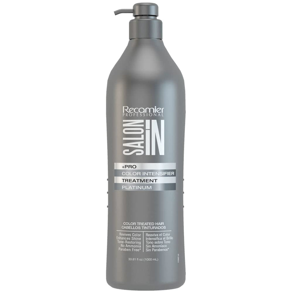 Recamier Salon In Platinum Mask bottle for color-boosting care of platinum hair.