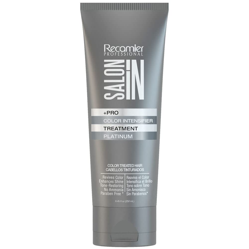 RECAMIER Salon In platinum mask jar for color-enhancing, ammonia-free care.