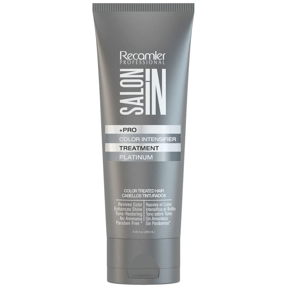 RECAMIER Salon In platinum mask jar for color-enhancing, ammonia-free care.