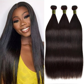 RECIFEYA straight bundles 24-28 inch, easy to blend with natural hair