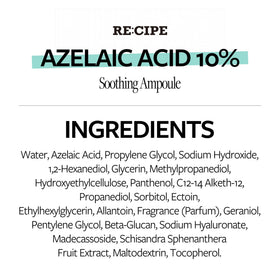 RE:CIPE Azelaic Acid 10 night routine compatible with barrier products