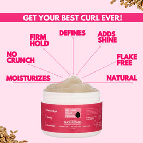 Reclaim Your Crown frizz-control gel delivers smoother hair with anti-frizz hold.