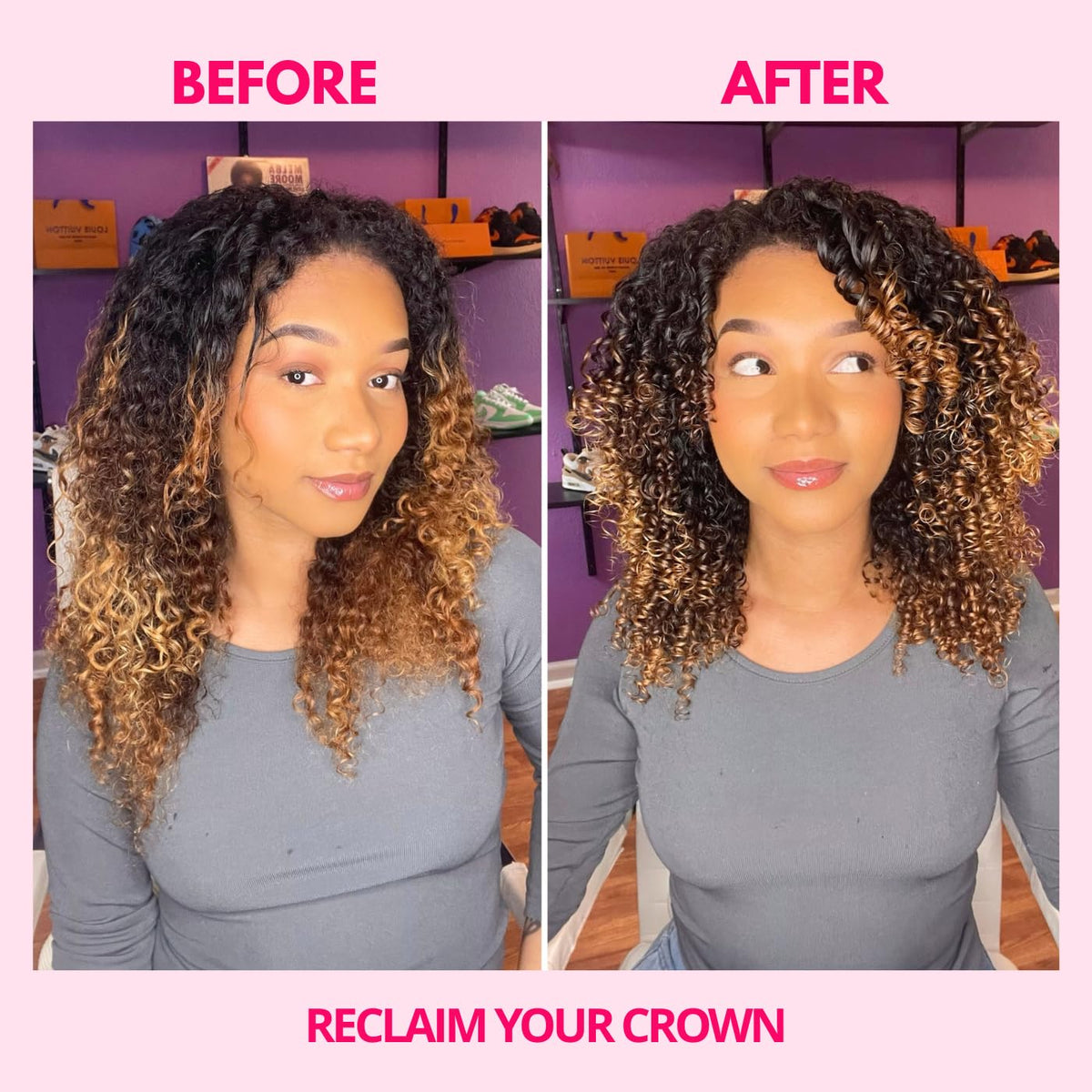 Reclaim Your Crown glossy-finish offers a shiny, polished look with long-lasting definition.