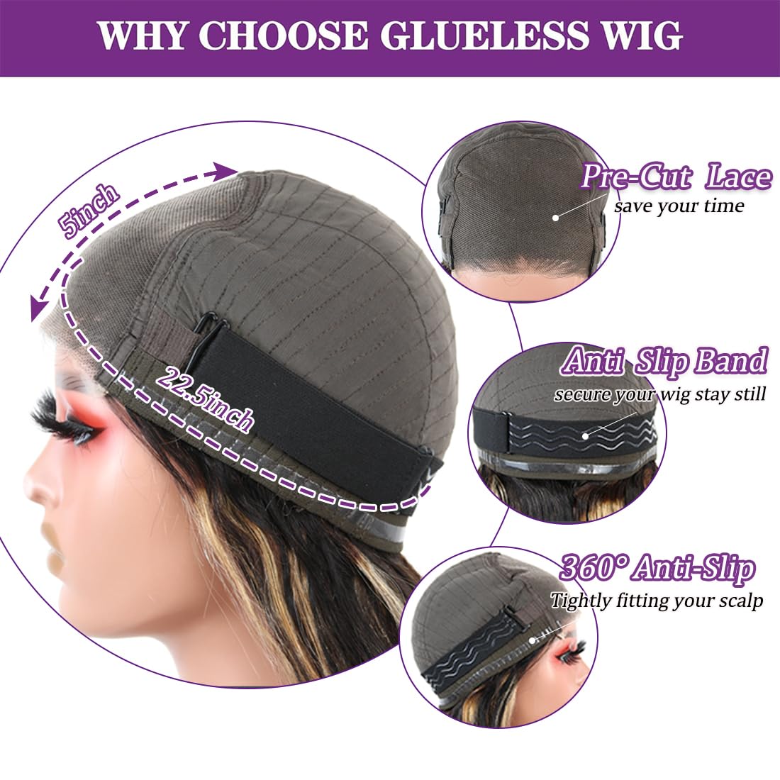 Recomtic 1B/27 colored lace front wig blends color for daily-to-evening looks