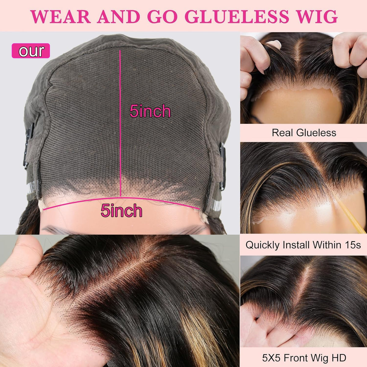 Recomtic 360 anti-slip cap keeps the wig secure during wear