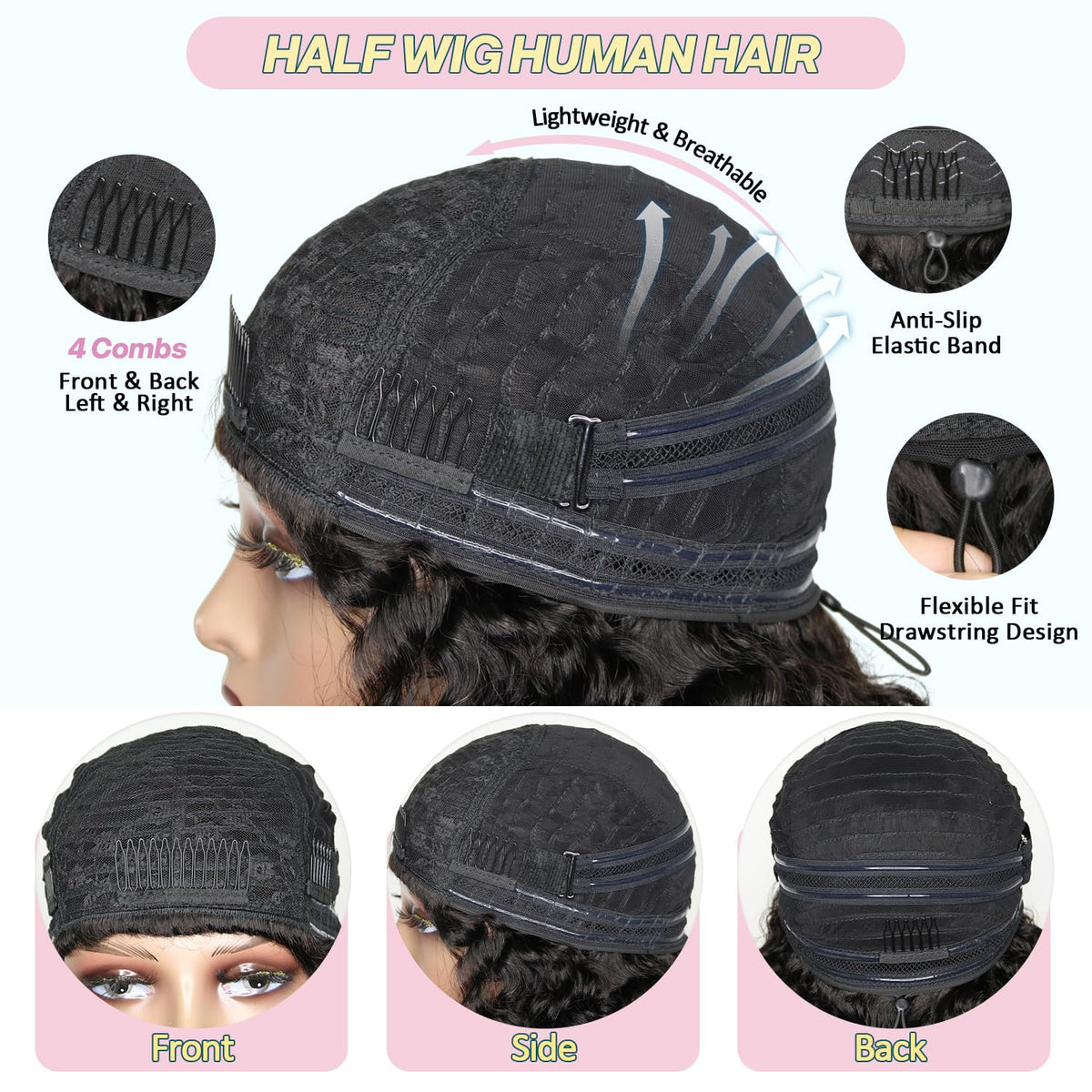 Recomtic Burmese curly half wig suitable for daily use