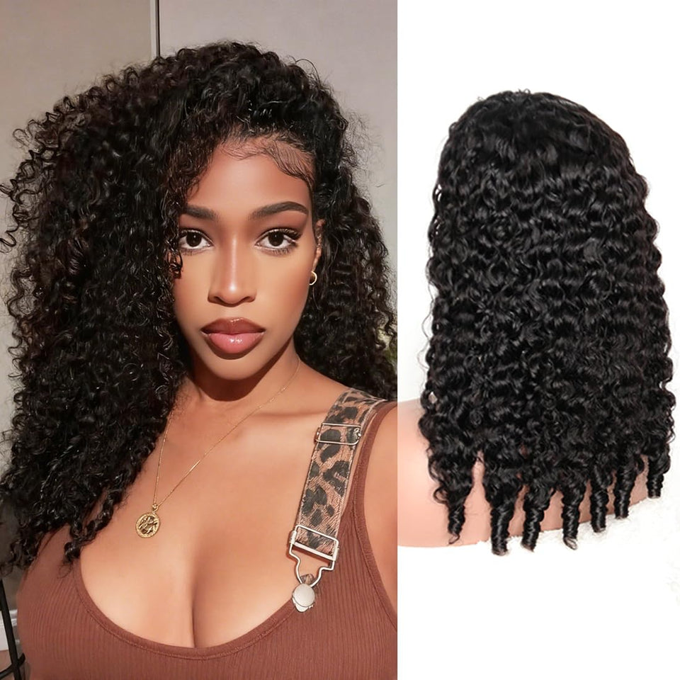 Recomtic half wig Burmese curly with invisible hairline for natural blend