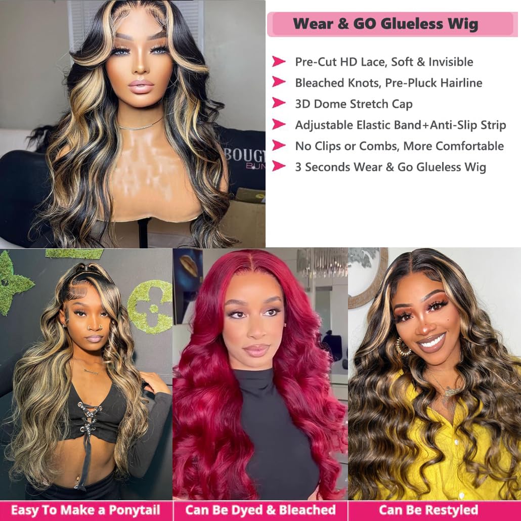 Recomtic HD lace front closure wig provides breathable cap and soft, skin-melt payoff