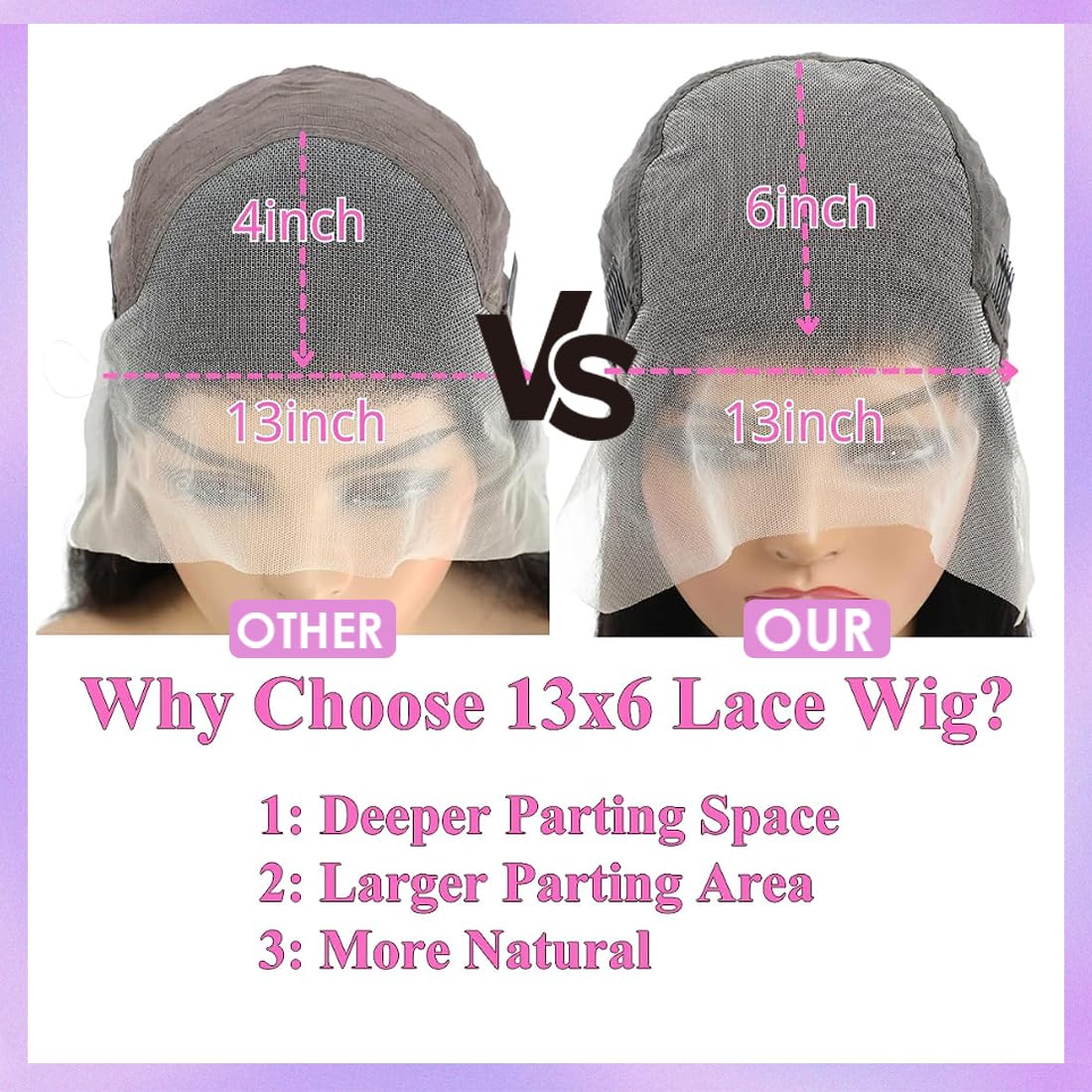 Recomtic pre-plucked hairline detail for natural growth look
