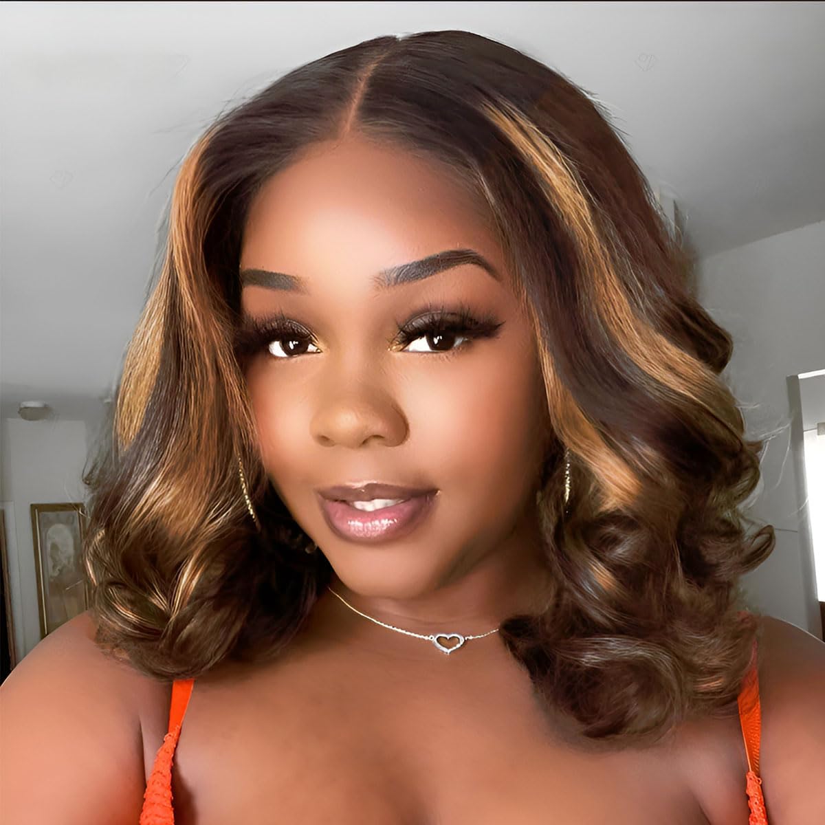 RECOOL Highlight Wig bob front view shows smooth everyday styling texture