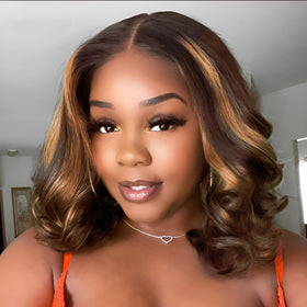 RECOOL Highlight Wig bob front view shows smooth everyday styling texture