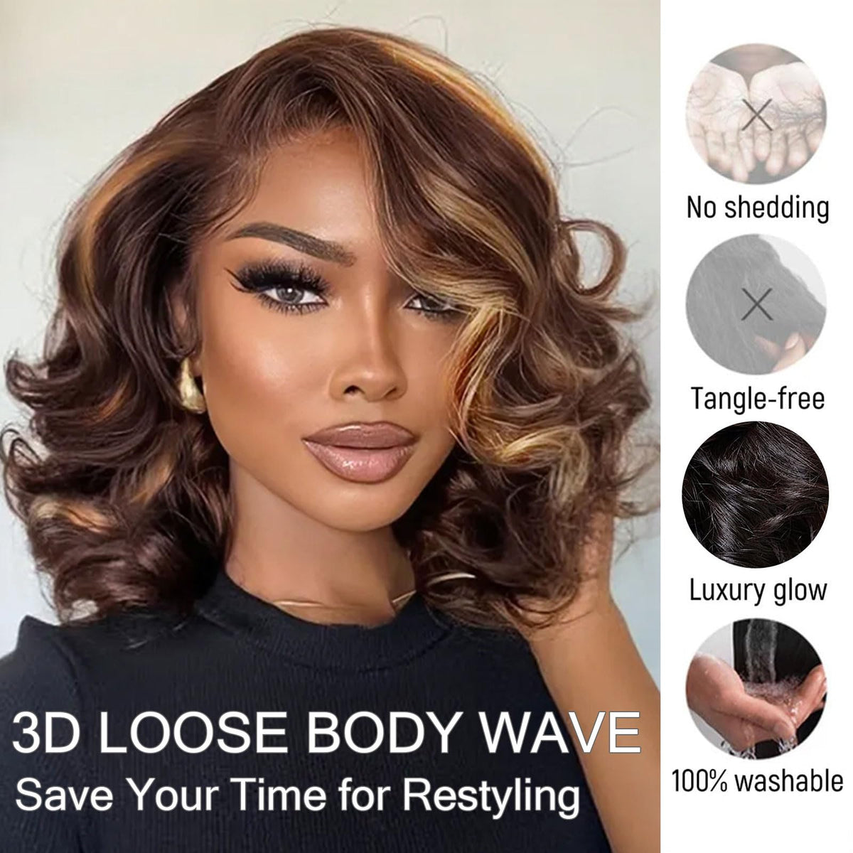 RECOOL lace front 5x6 HD Swiss lace close-up reveals natural-looking hairline
