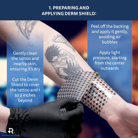 Recovery Aftercare Derm Shield breathable tattoo wrap moves with skin for secure coverage