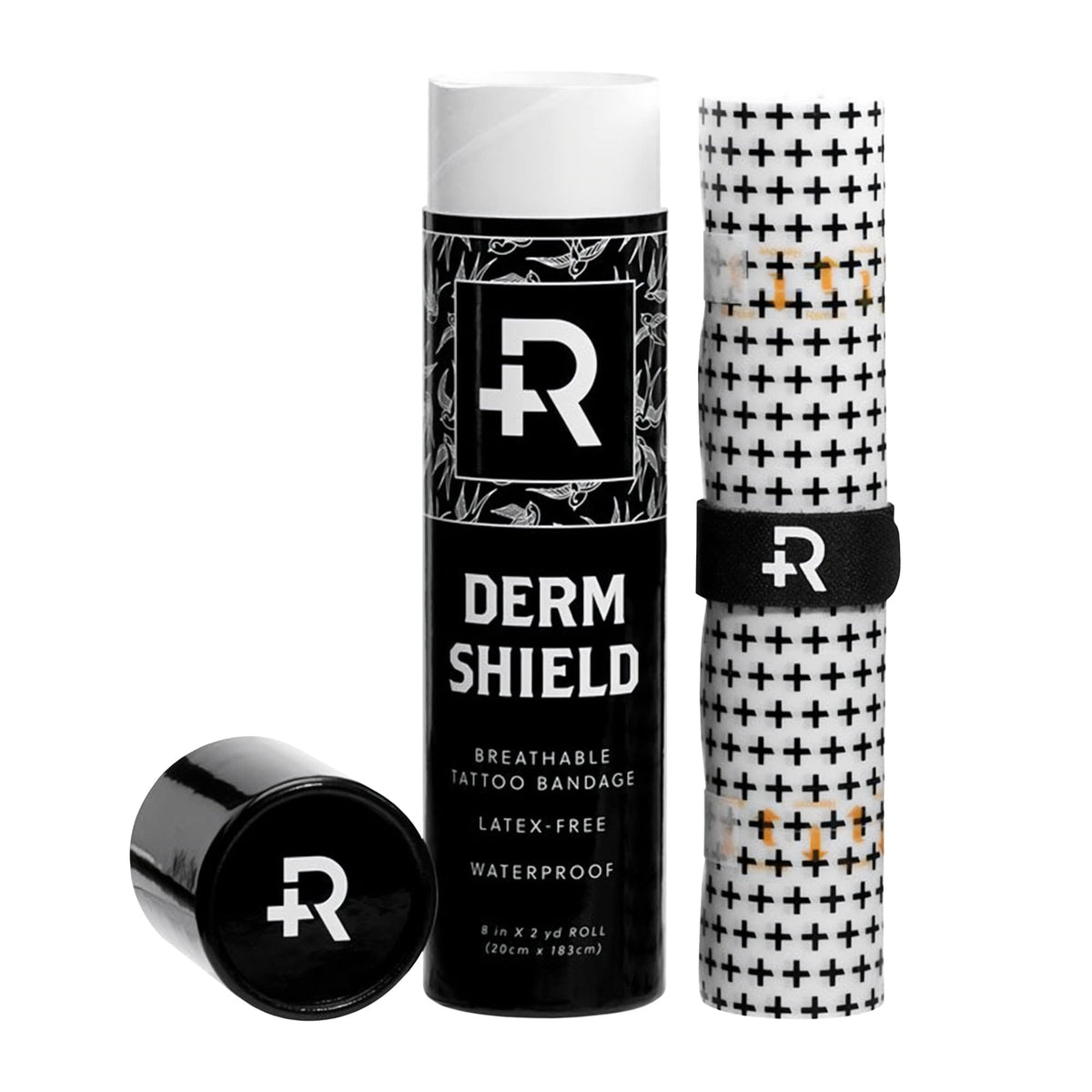 Recovery Aftercare Derm Shield clear tattoo bandage protects new ink discreetly.