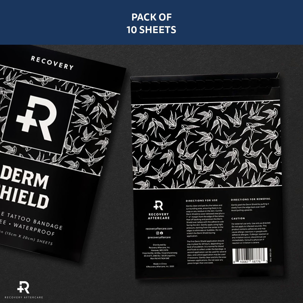 Recovery Aftercare Derm Shield skin renewal support while preserving ink vibrancy