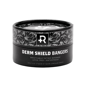 Recovery Derm Shield Bangers 3-inch circle tattoo bandage protects fresh ink discreetly.