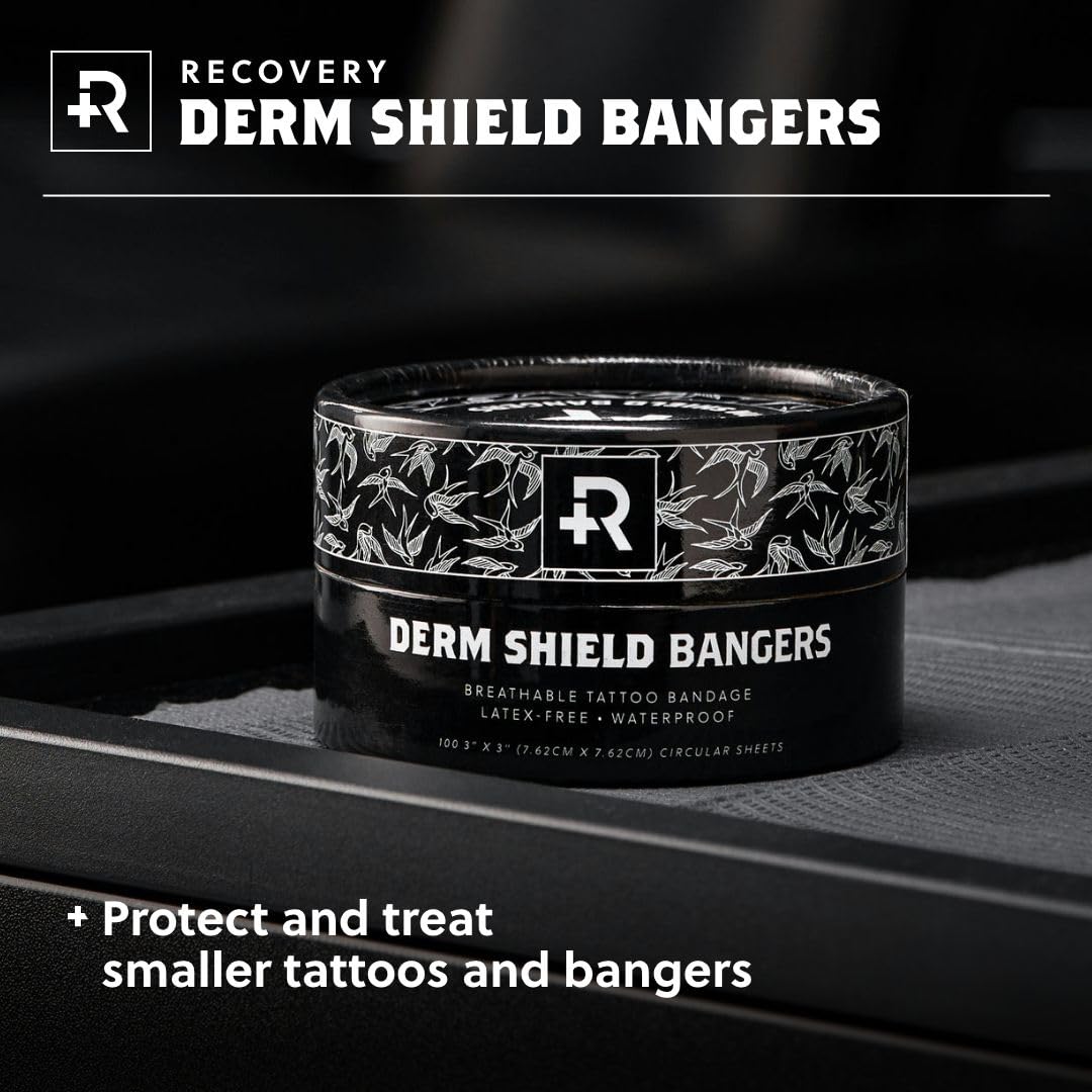 Recovery Derm Shield Bangers transparent matte bandage blends with skin.