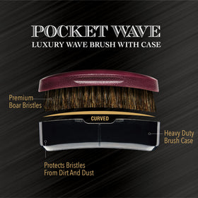 Red by Kiss curved palm brush with travel cover protecting bristles during travel