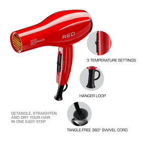 Red by Kiss Detangler Dryer Plus cool-shot-button locks in style as you finish