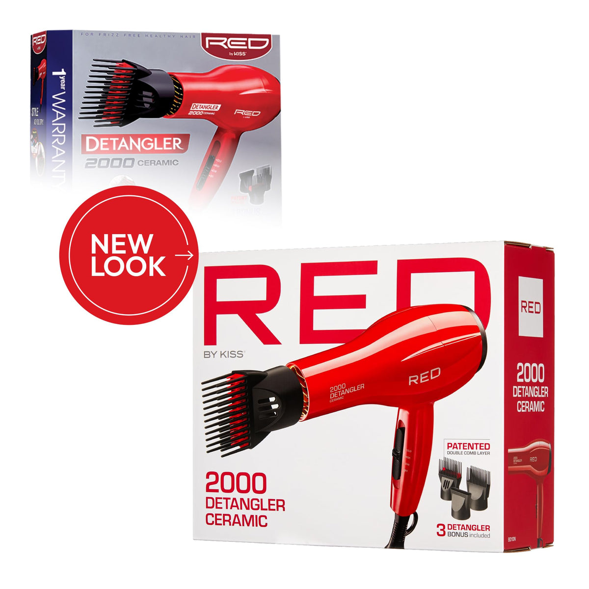Red by Kiss Detangler Dryer Plus single-layer-pik eases tangles for quicker styling
