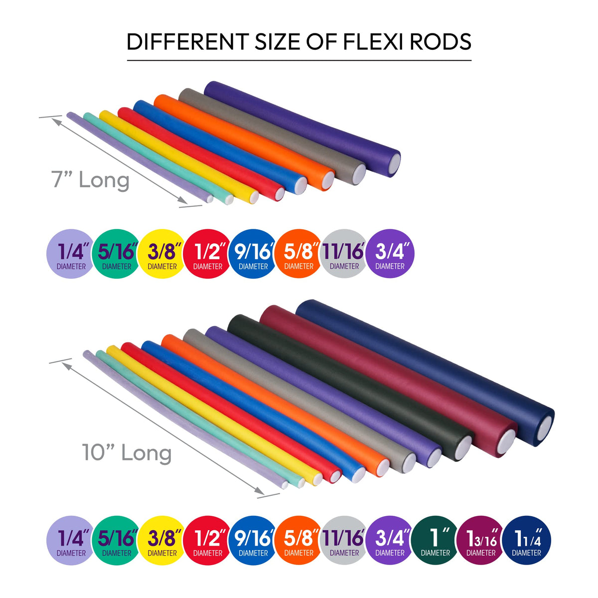 7-inch length of Red by Kiss Flexi Rods supports quick heat-free curls.