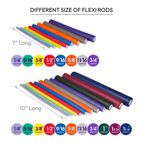 7-inch length of Red by Kiss Flexi Rods supports quick heat-free curls.