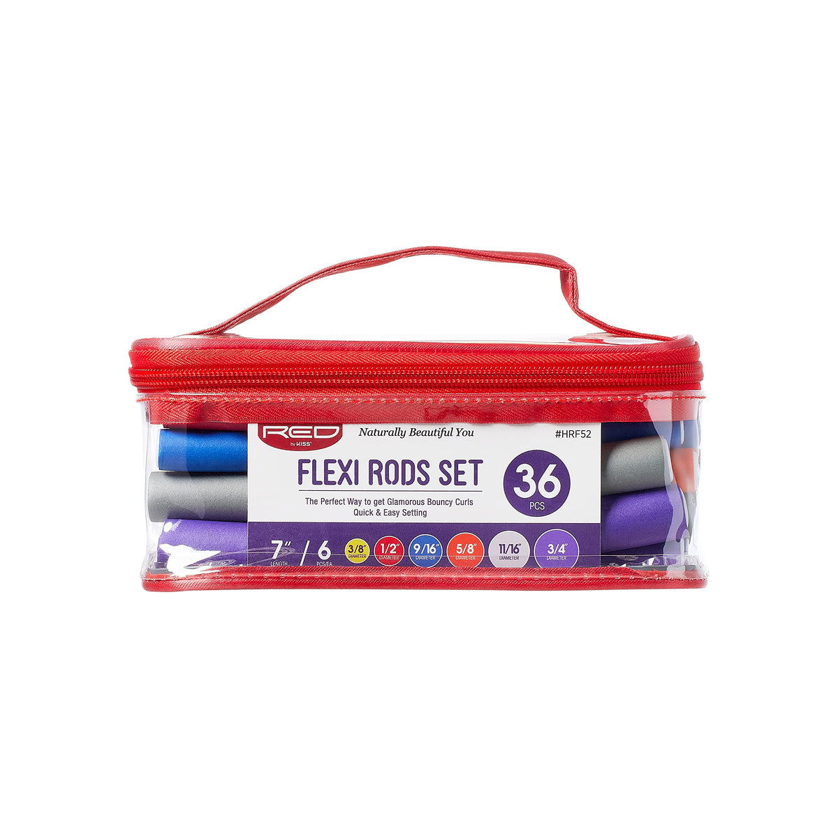 Top-cap design on Red by Kiss Flexi Rods aids gentle shaping.
