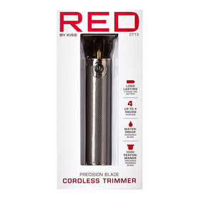 Red by Kiss Hair Trimmer USB charging keeps power on the go.