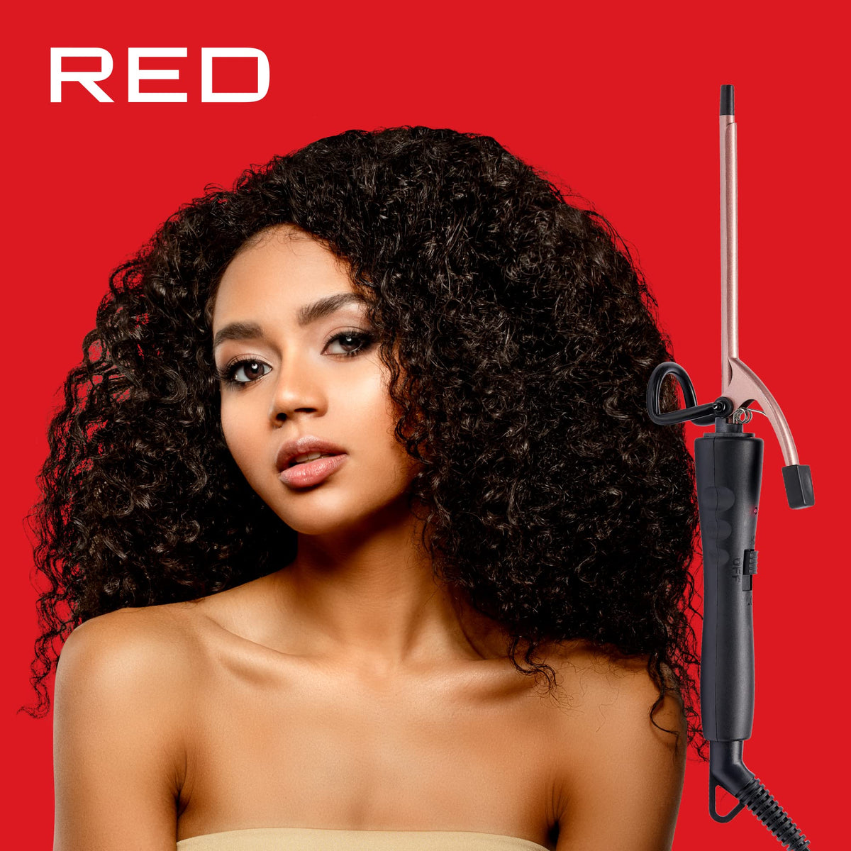 Red by Kiss Curling Iron Pencil 1.25in compact design for on-the-go styling.