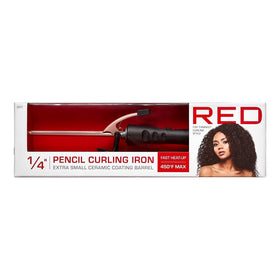 Red by Kiss Kiss Red Curling Iron Pencil 1.25in side view for tight curl potential.
