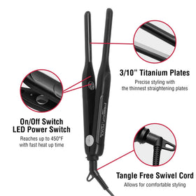 Red by Kiss Titanium Styler Pencil Flat Iron heat distribution shows even heat across plates.