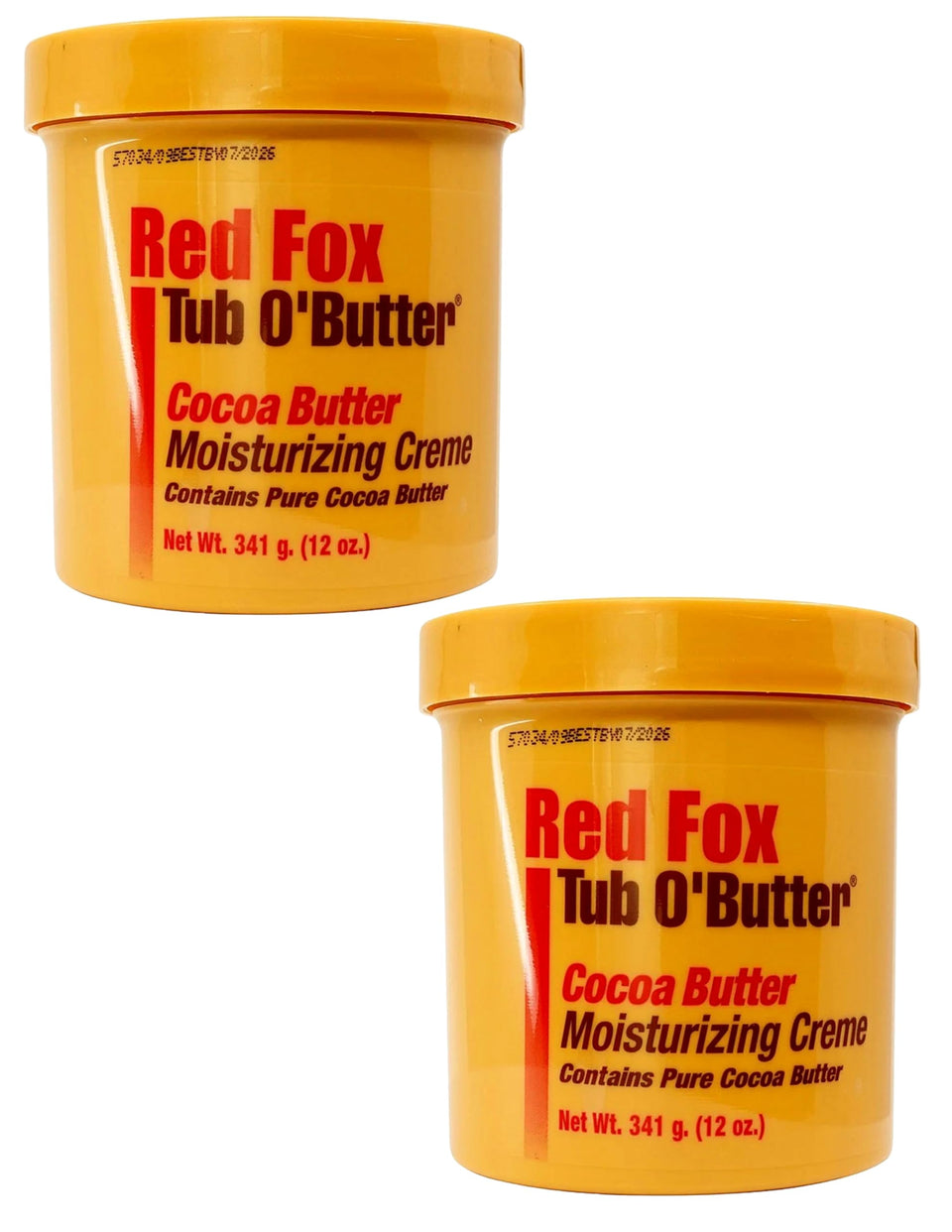 Red Fox tub-o-butter cocoa butter creme showing rich hydration for dry skin.