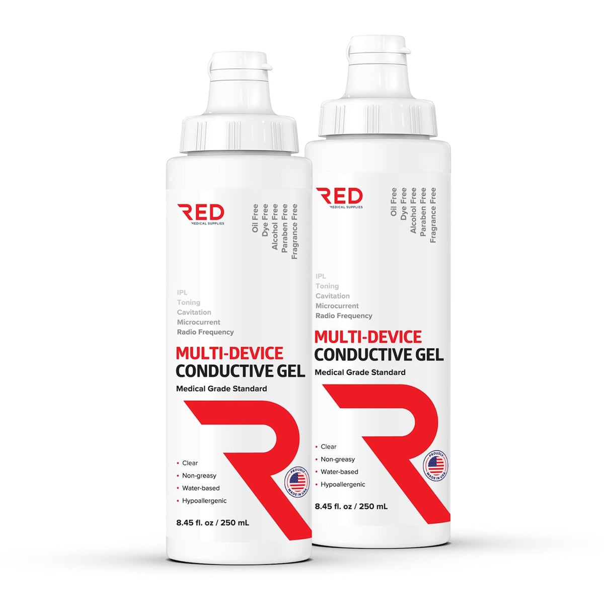 RED Medical Supplies conductive gel for facial use with ultra-hydrating formula