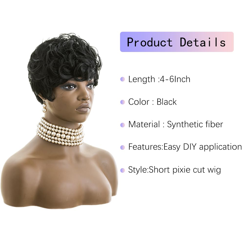 Red Pixie dense, soft fiber wig resists knotting for easy maintenance.