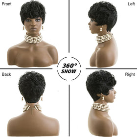 Red Pixie lightweight wig for all-day wear with natural bounce.