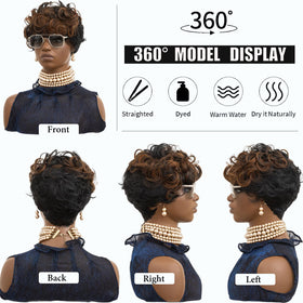 RED PIXIE Pixie Cut Wig offers comfortable fit with 22-5 inch cap