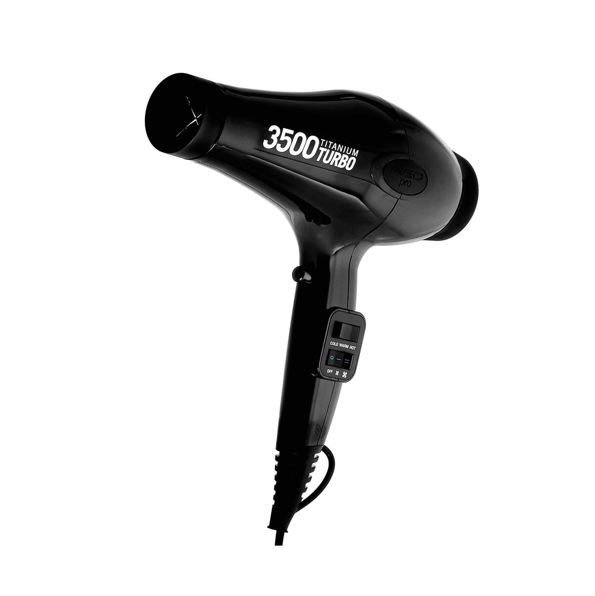 RED Pro 3500 Turbo Titanium Hair Dryer back view highlighting ergonomic design