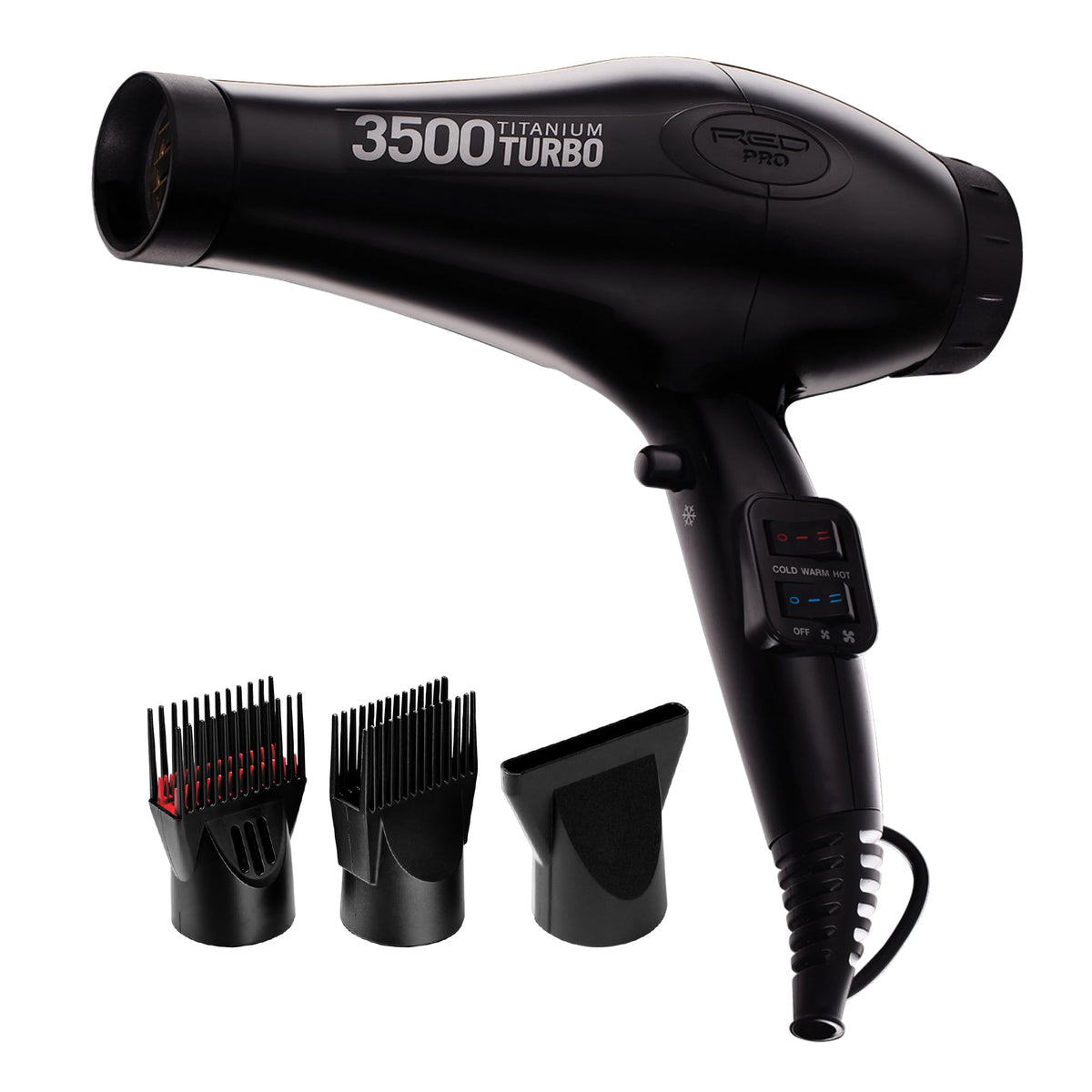 RED Pro 3500 Turbo Titanium Hair Dryer motor for fast, durable professional drying