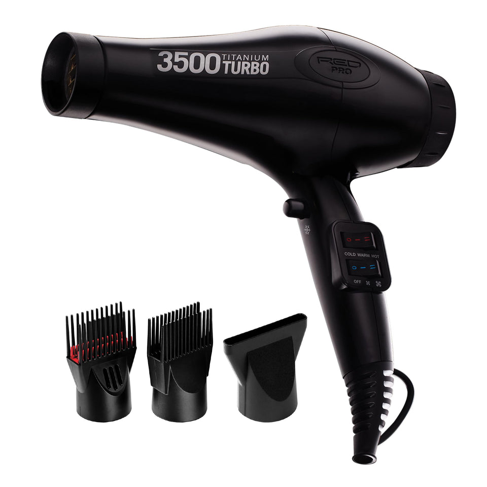 RED Pro 3500 Turbo Titanium Hair Dryer motor for fast, durable professional drying